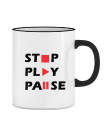 Puodelis stop play pause Puodelis stop play pause